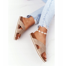 Leder Hausschuhe Big Star HH274593 Beige 1