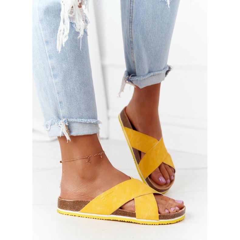 Leder Hausschuhe Big Star HH274596 Gelb 2