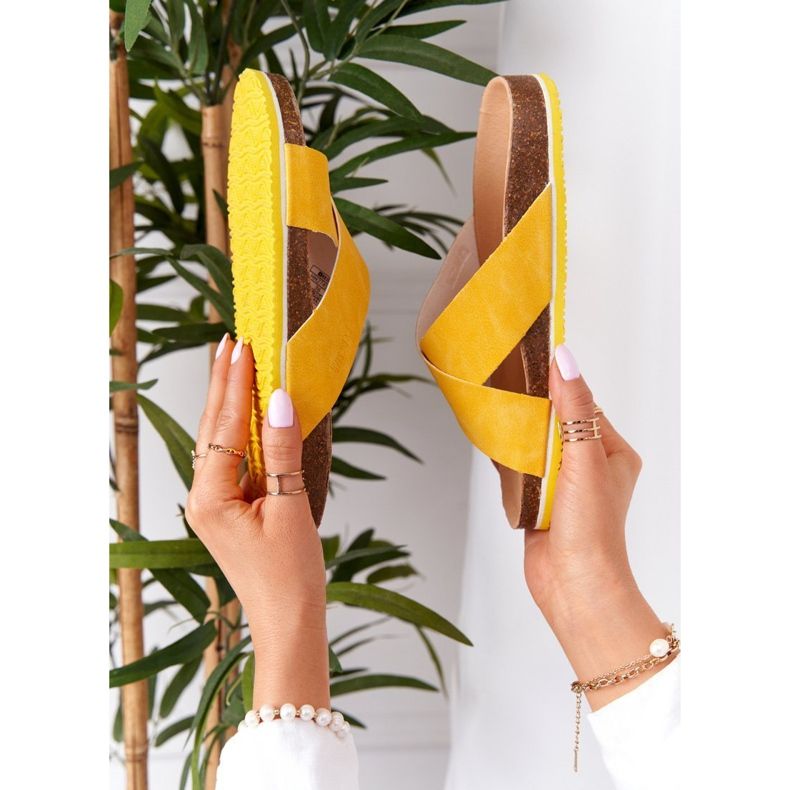 Leder Hausschuhe Big Star HH274596 Gelb 1