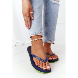 Damen Flip-Flops Big Star FF274A312 Marineblau navy blau grün 2