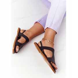 Ledersandalen mit Bündchen Big Star HH274715 Schwarz 1