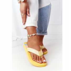 Damen Flip-Flops Big Star HH274A055 Gelb 2