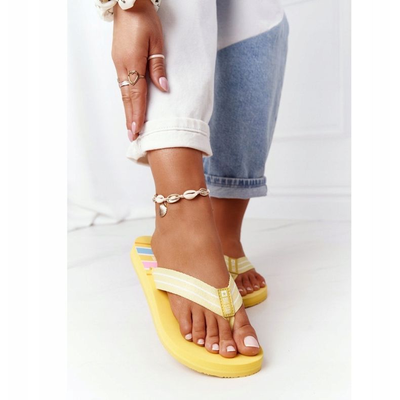 Damen Flip-Flops Big Star HH274A055 Gelb 2
