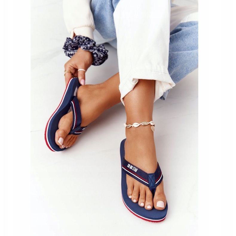 Damen Flip-Flops Big Star HH274A059 Marineblau navy blau 2