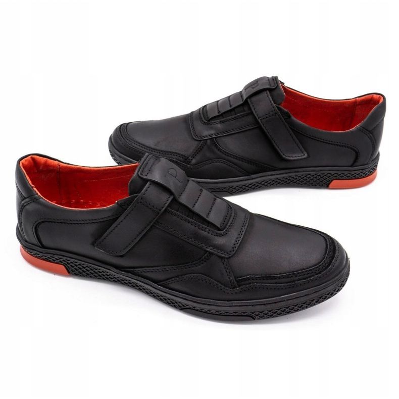 Polbut Herren Freizeit Lederschuhe 2102 schwarz 4