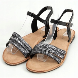 Schwarze Damensandalen N-70 Black 1