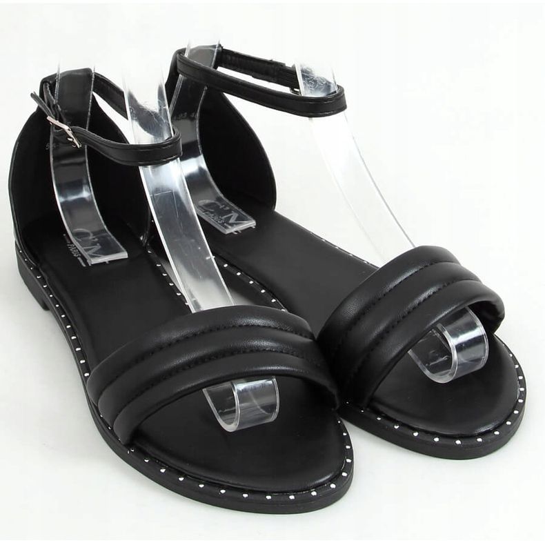 Schwarz 55-93 Schwarze Knöchelsandalen 1