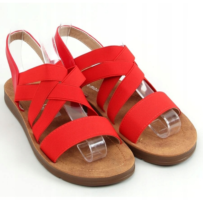 Sandalen mit Kautschukriemen rot 9225 Rot 1