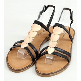 Schwarze Damensandalen N-101 Black 1