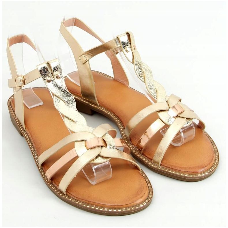 Goldene Damensandalen C43 Gold 1