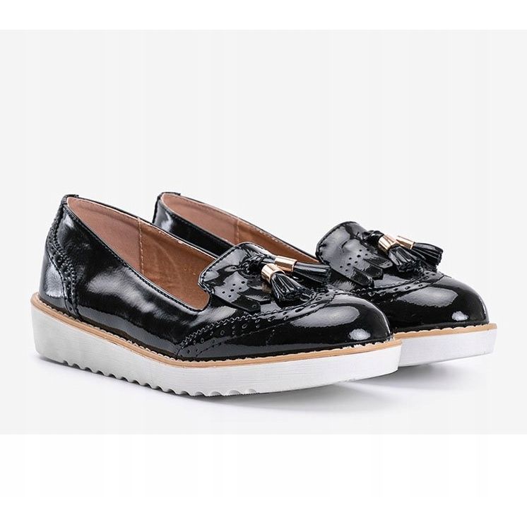Golden Hour schwarz lackierte Loafer 1