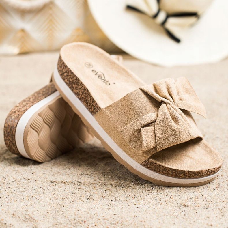 Evento Leichte Hausschuhe auf der Plattform beige 1