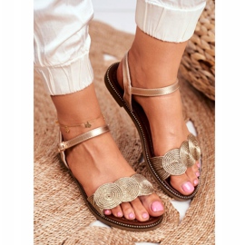 S.Barski Damen Sandalen Flach Gold Barski Humanity golden 3