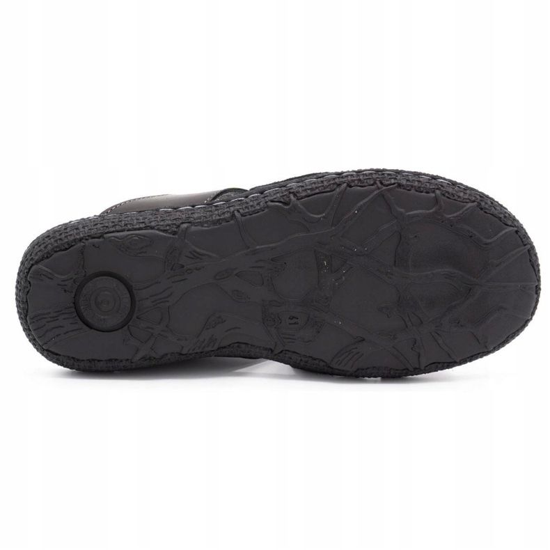 Kampol Herren Leder Hausschuhe 201/3 schwarz 5