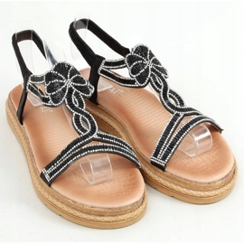 Schwarze Damensandalen JN11-34 Schwarz 1