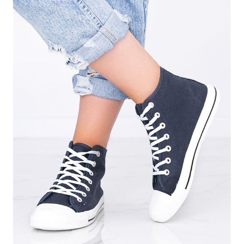 Marineblaue Gampa Knöchel-Sneaker für Damen 1