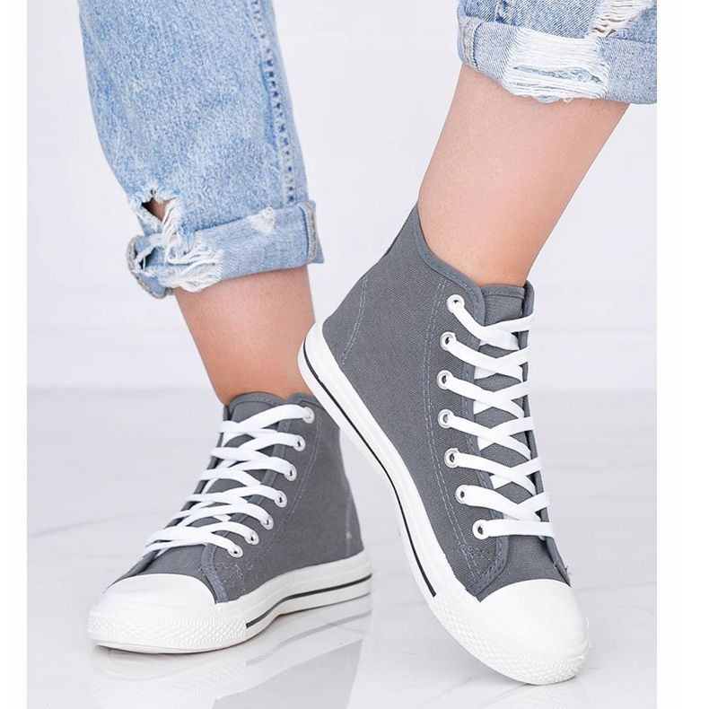 Graue Damen Sneakers Gampa knöchel 1