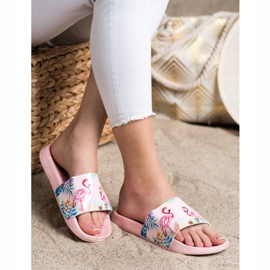 Bona Modische Flip-Flops mit Flamingo rosa 1