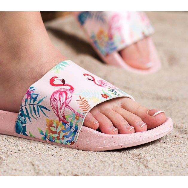 Bona Modische Flip-Flops mit Flamingo rosa 2