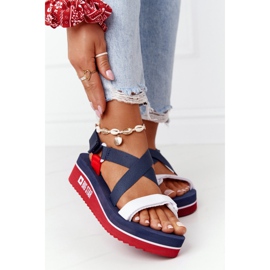 Keilsandalen aus Schaumstoff Big Star HH274A084 Marineblau rot 2