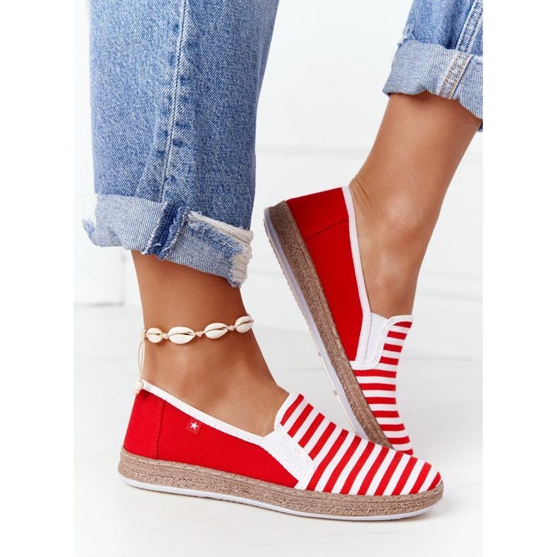 Damen Espadrilles Big Star HH276003 Rot-Weiß 2