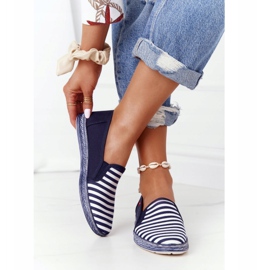 Damen Espadrilles Big Star HH276002 Marineblau-Weiß 2