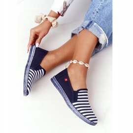 Damen Espadrilles Big Star HH276002 Marineblau-Weiß 1