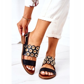 Lewski Shoes Leder Sandalen durchbrochen Lewski Schuhe 3042 Schwarz 2