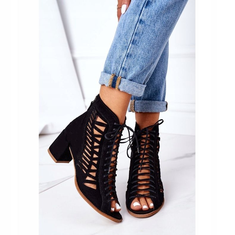 Wildleder Openwork Stiefel Maciejka Rot 04040-01 Schwarz 1