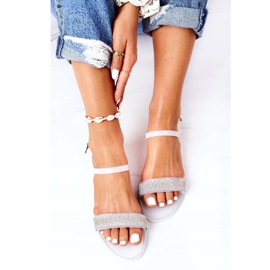 LU BOO Gummisandalen mit glitzernder weißer Strandzeit 1