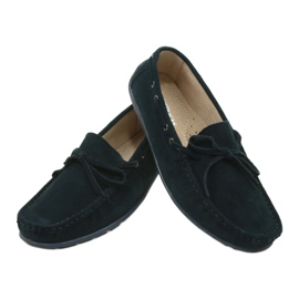 American Club JK05 Damenslipper aus Leder blau 3