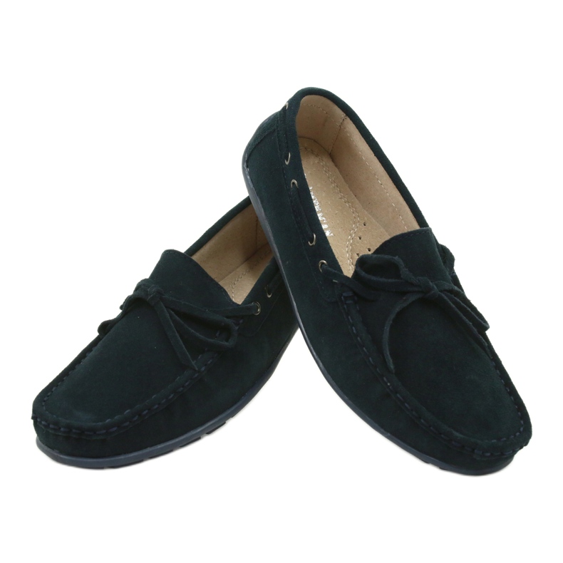 American Club JK05 Damenslipper aus Leder blau 3