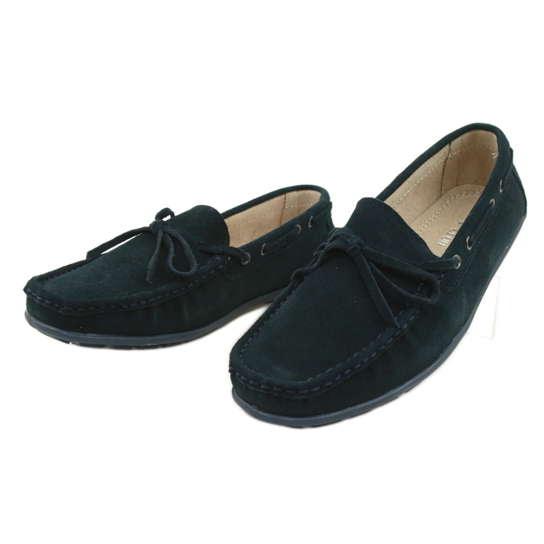 American Club JK05 Damenslipper aus Leder blau 2