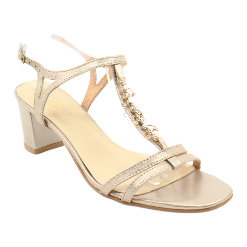 Goldene Sandalen auf einem Pfosten mit Zirkon Espinto S352 2