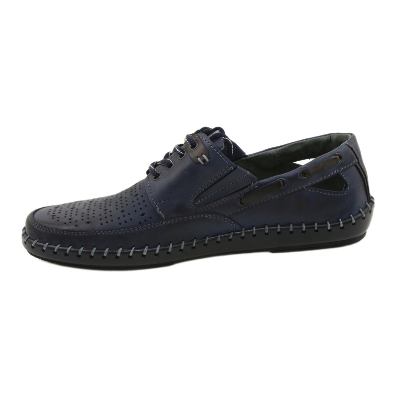 Polbut Herrenschuhe, durchbrochene Loafer J69L marineblau navy blau 1