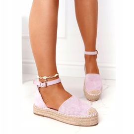 Espadrilles auf der Strohplattform Violet Bali violett 3