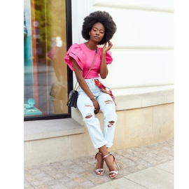 Sandalen auf hohem Absatz mit Schlangenmuster Lu Boo Pink rosa mehrfarbig 2