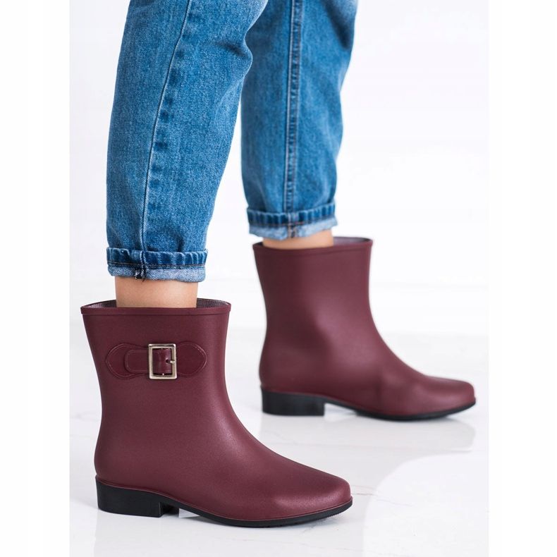 SHELOVET Gummigaloschen mit Schnalle rot 1