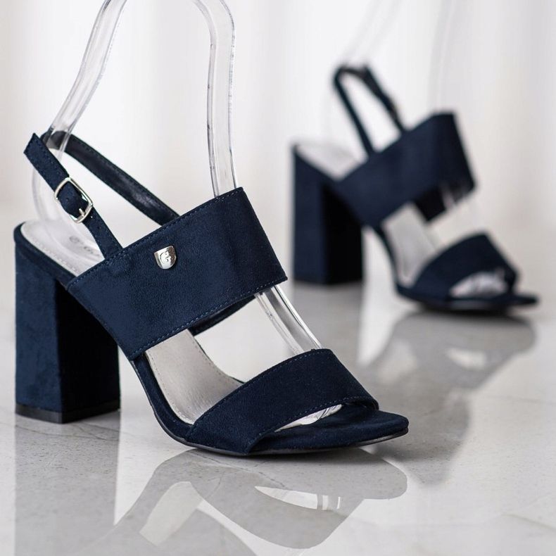 Goodin Sandalen auf einer breiten Stange blau 1