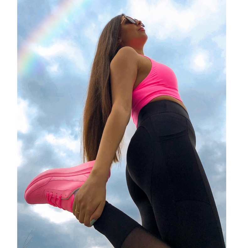 SHELOVET Klassische Sneakers aus Öko-Leder rosa 2