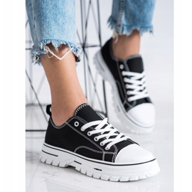 SHELOVET Sneakers mit Öko-Leder auf der Plattform schwarz 1