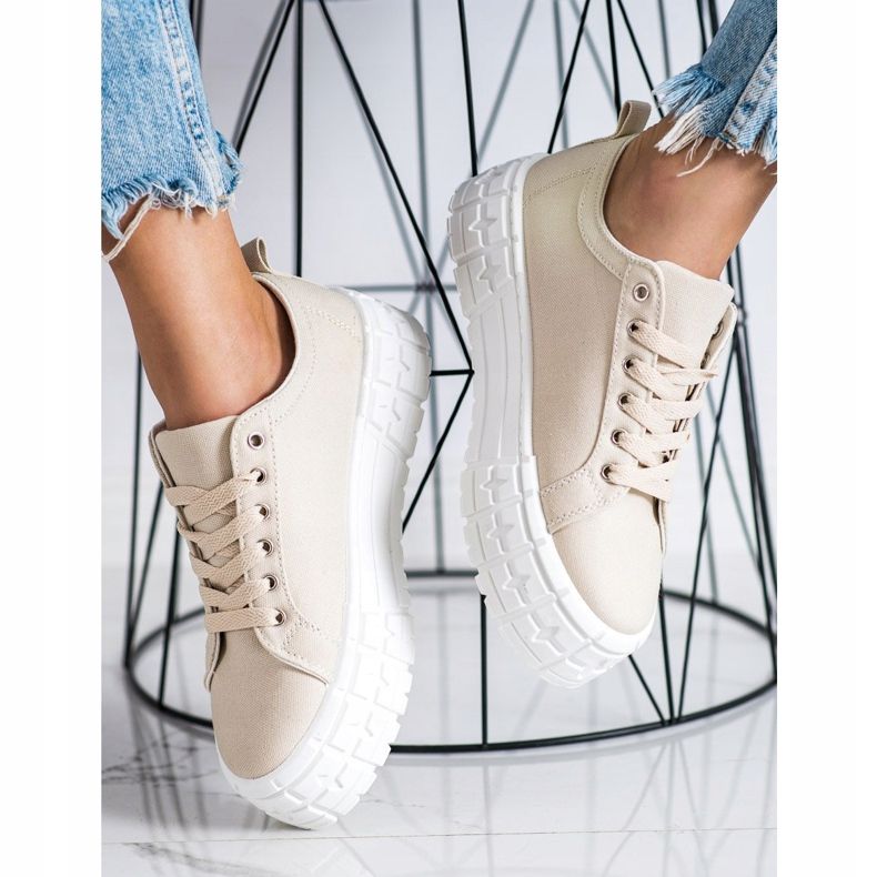 Goodin Beige Fashion Schuhe Sneakers braun 1