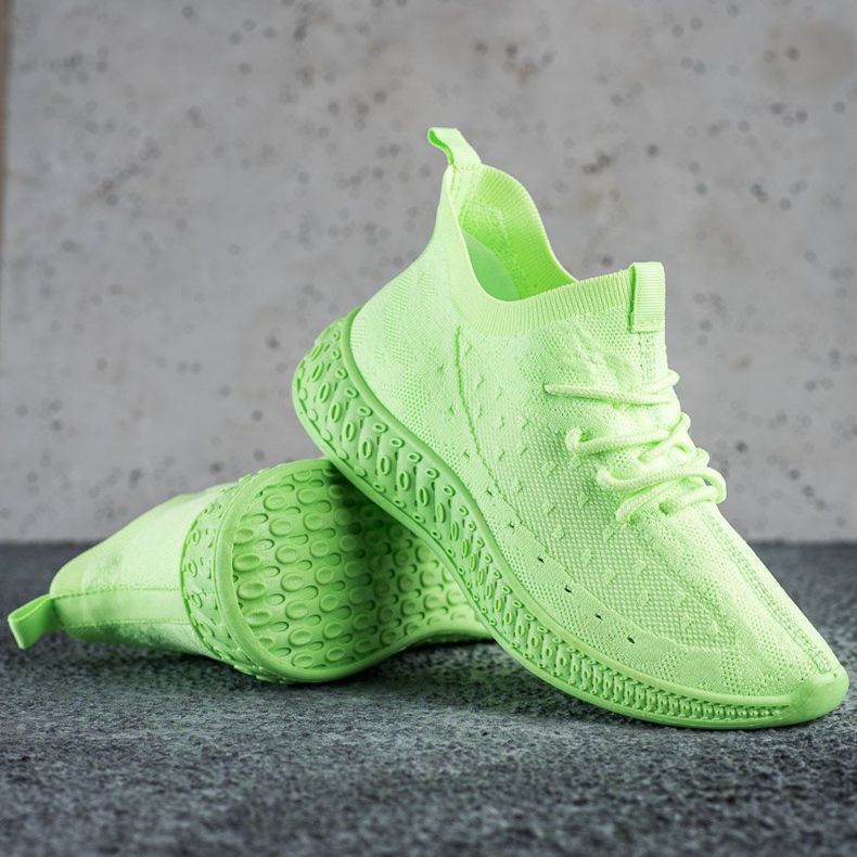 SHELOVET Grüne Textil-Sneakers 1