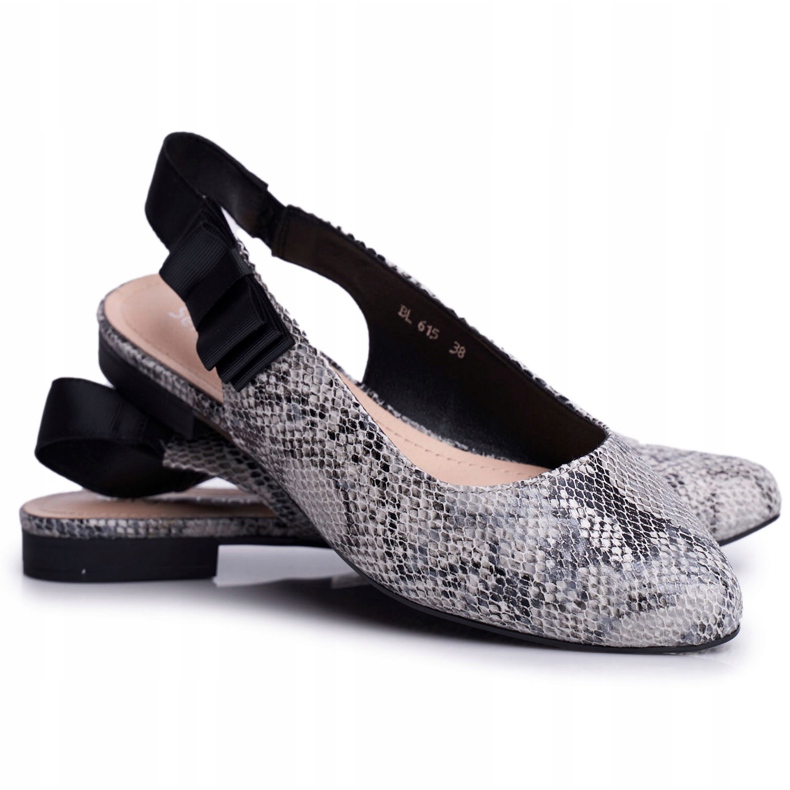 Damen Ballerinas Sergio Leone Grey Snake BL615 Lilon beige schwarz grau 5