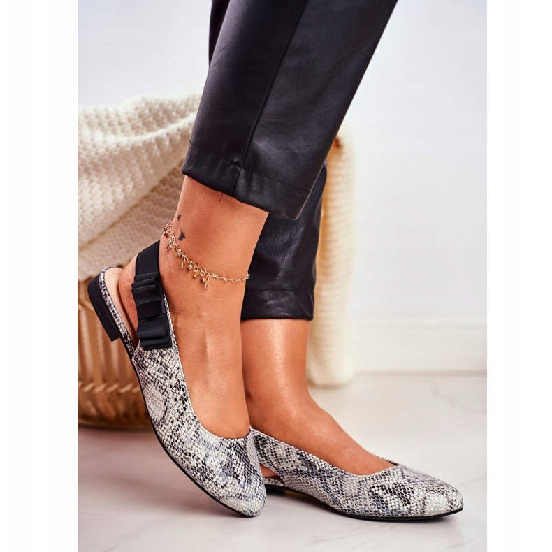 Damen Ballerinas Sergio Leone Grey Snake BL615 Lilon beige schwarz grau 1