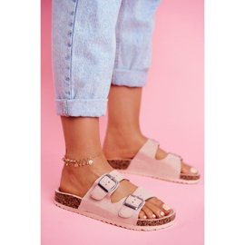 EVE Damenhausschuhe aus Kork mit Schnallen Rosa Si Senor 3