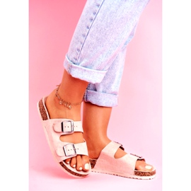 EVE Damenhausschuhe aus Kork mit Schnallen Rosa Si Senor 1