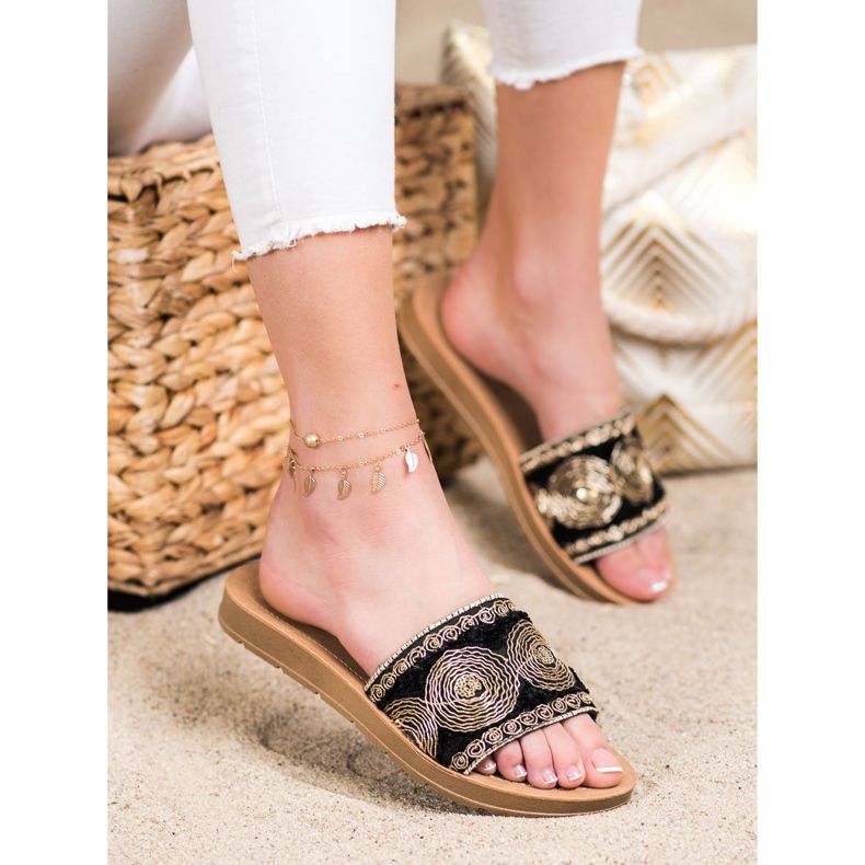 Bona Stilvolle Hausschuhe schwarz 1