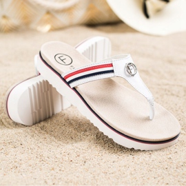 Filippo Flip-Flops aus Leder weiß 1