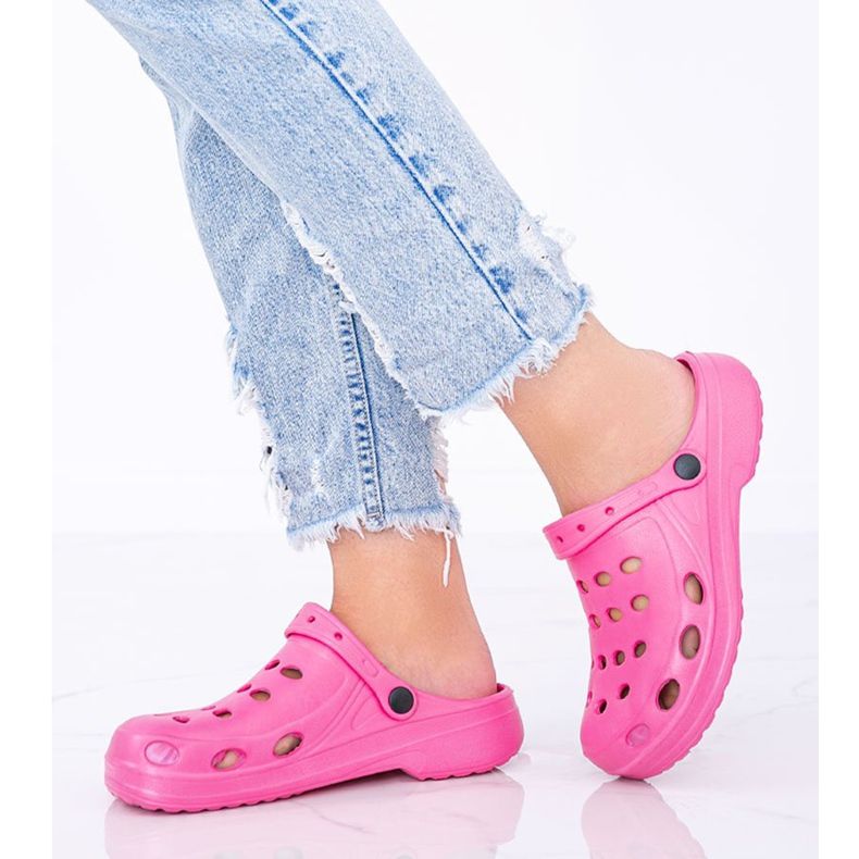 Karolinos rosa Damen Häkelhausschuhe 1